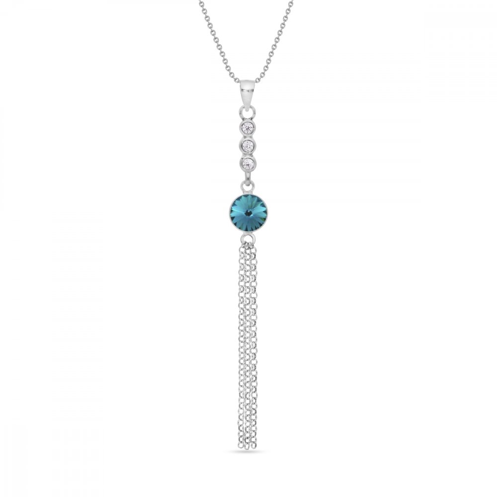 Náhrdelník modrý se Swarovski Elements Ballena NC1122SS29BZ Blue Zircon
