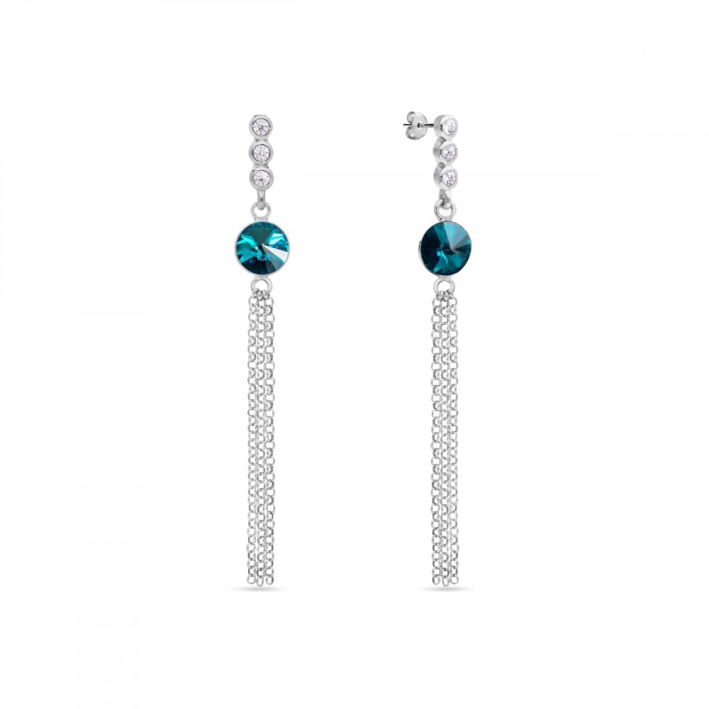 Náušnice modré se Swarovski Elements Ballena KC1122SS29BZ Blue Zircon