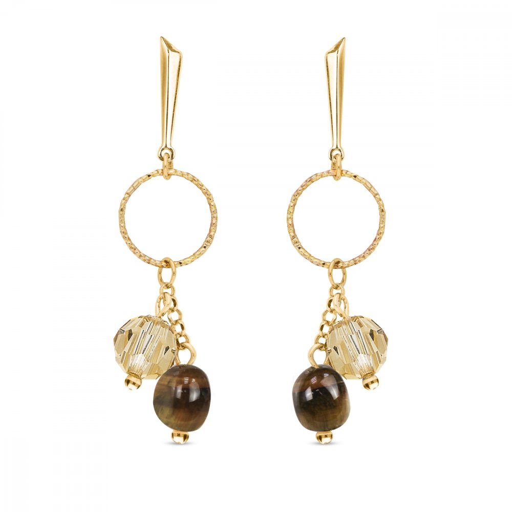 Stříbrné pozlacené náušnice zlaté barvy Delicado KG5000GS8TO Golden Shadow