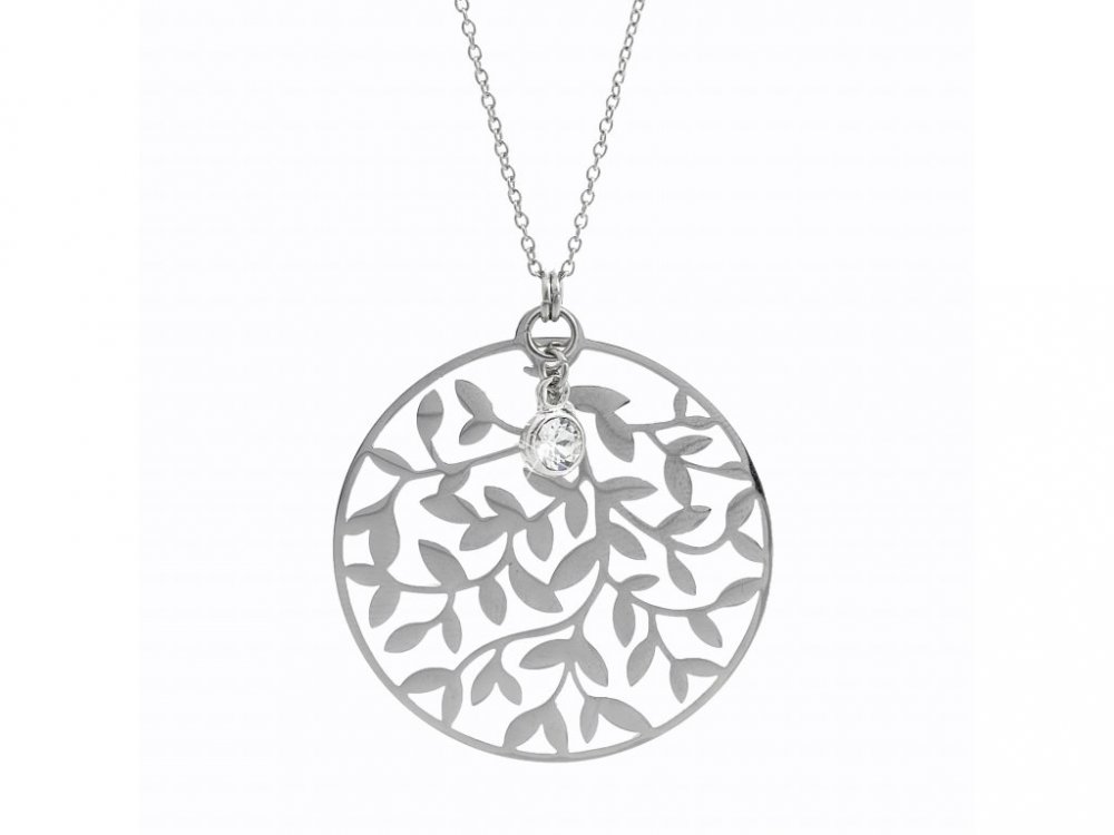 Náhrdelník vyřezávané lístky se Swarovski Elements Krystal