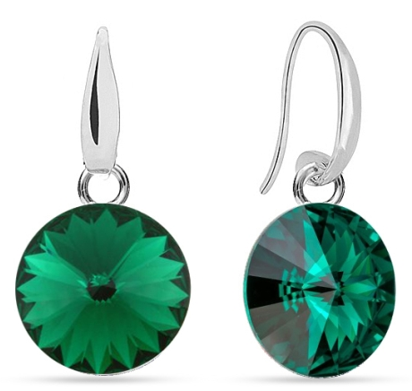 Náušnice Rivoli se Swarovski Elements Candy KW112212EM Emerald 10 mm