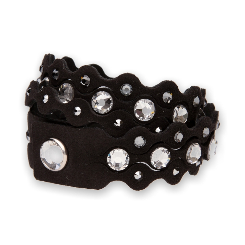 Levně Náramek se Swarovski Elements krystaly černý Dotty Elegant BLDOT2CZ1 Krystal