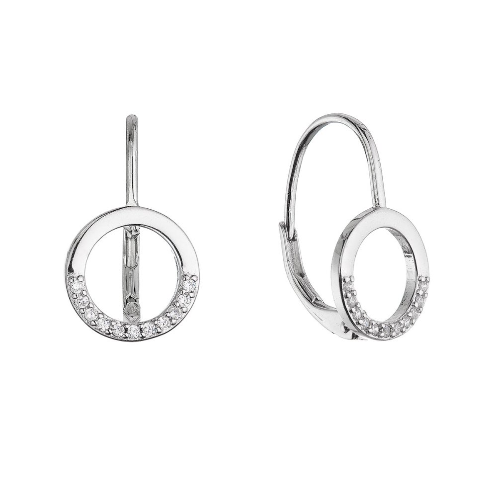 Stříbrné náušnice kulaté se zirkony 11700.1 crystal