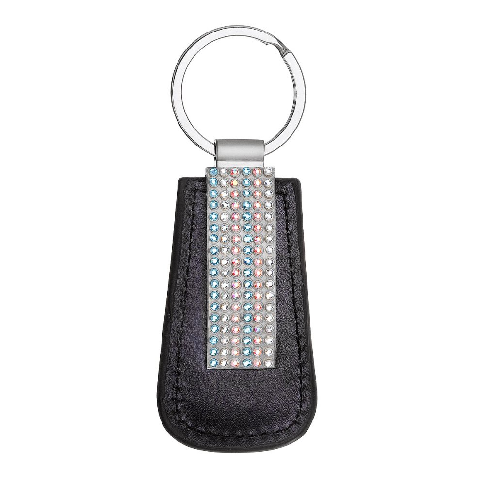Levně Klíčenka s krystaly Swarovski černá 38016.3 aqua mix