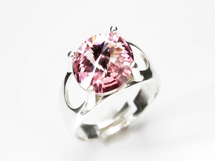 Prsten se Swarovski Elements Rivoli Light Rose 12 mm