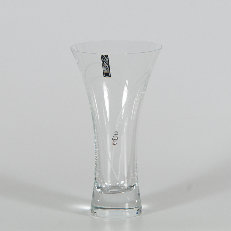 Skleněná váza se Swarovski Elements srdce v srdci 18 cm