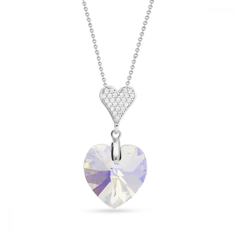 Levně Náhrdelník duhový se Swarovski Elements Spirit NCN622818AB AB