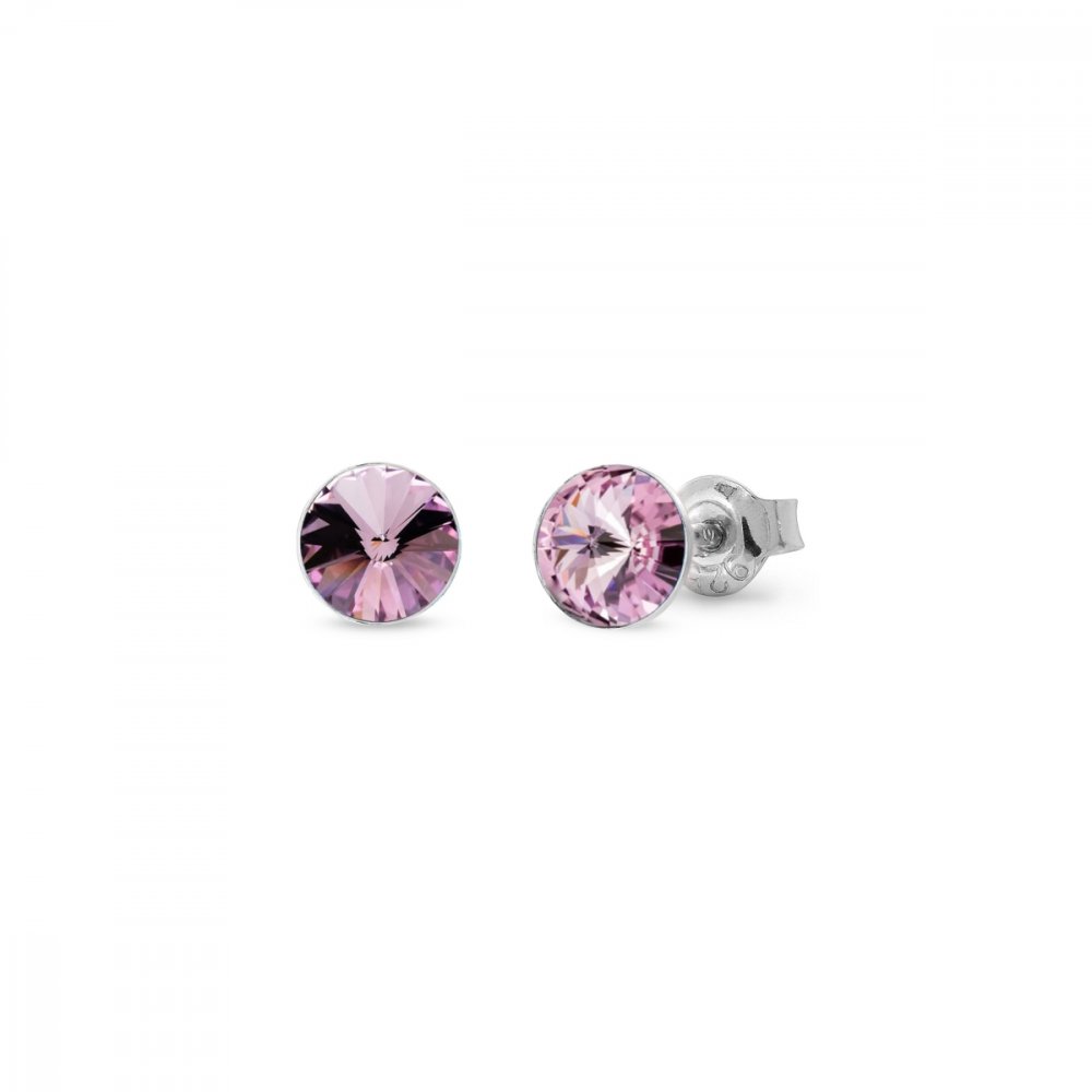 Náušnice fialové Rivoli se Swarovski Elements Sweet Candy Studs K1122SS29LAM Light Amethyst 6 mm