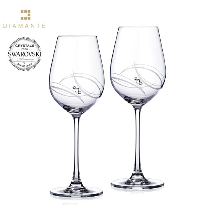 Levně Sklenice na bílé víno se Swarovski Elements Atlantis 400 ml balení 2 ks