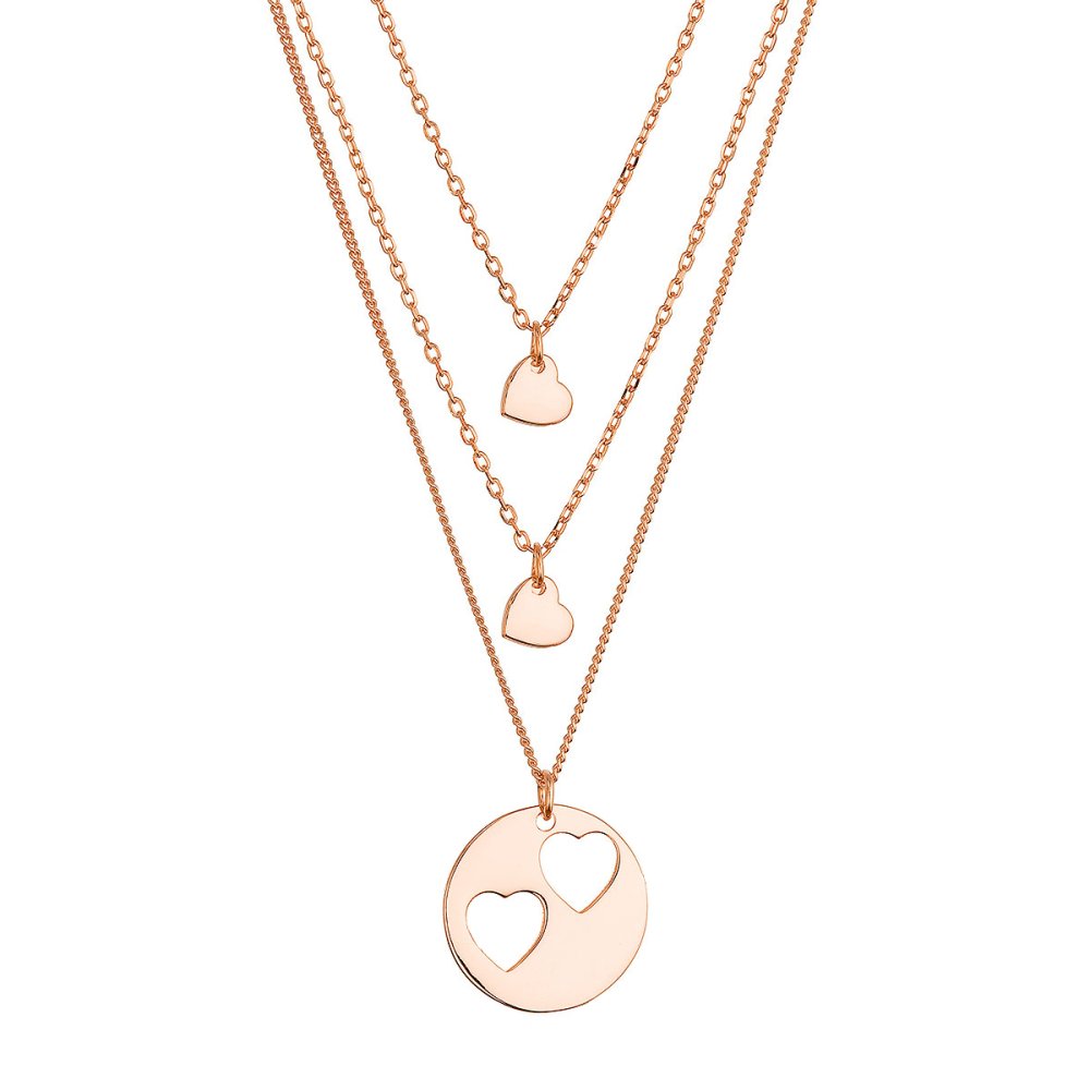 Pozlacený stříbrný set náhrdelníků pro maminku a dvě dcery 62048 rose gold