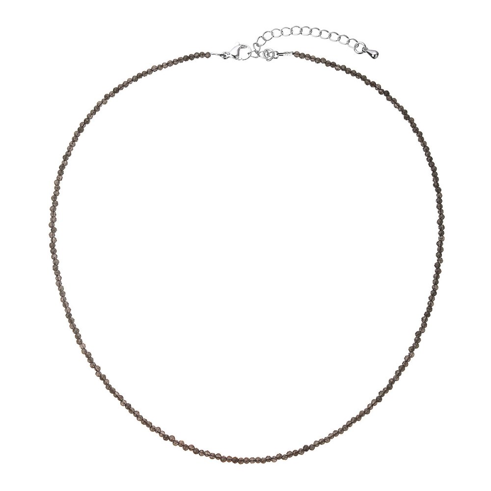 Levně Náhrdelník s pravými grey spinel kameny 42012.3 ocel