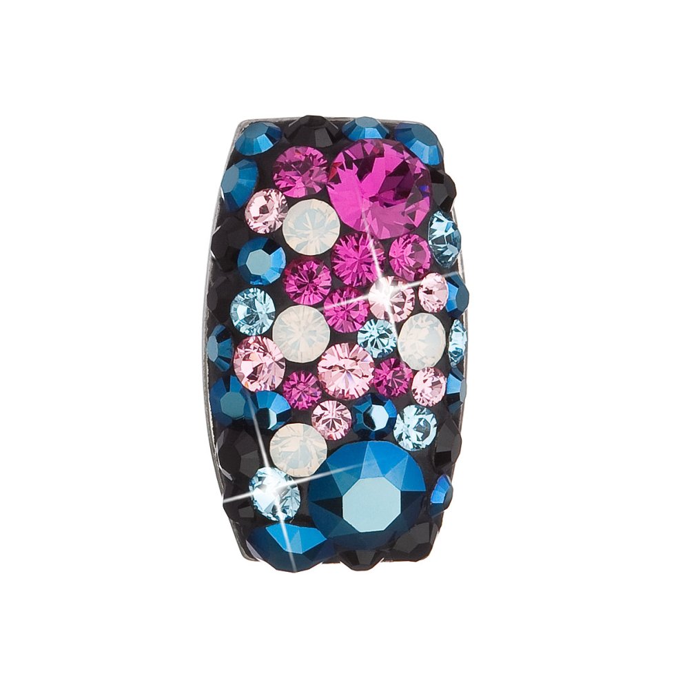 Levně Stříbrný přívěsek s krystaly Swarovski mix barev obdélník 34194.4 Galaxy