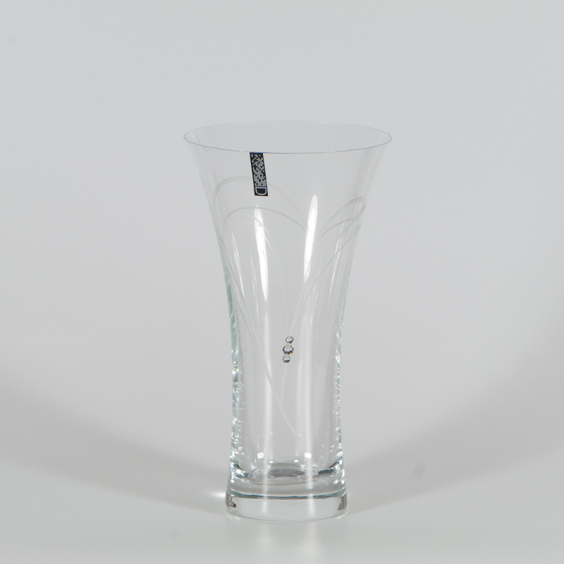 Levně Skleněná váza se Swarovski Elements srdce v srdci 21 cm