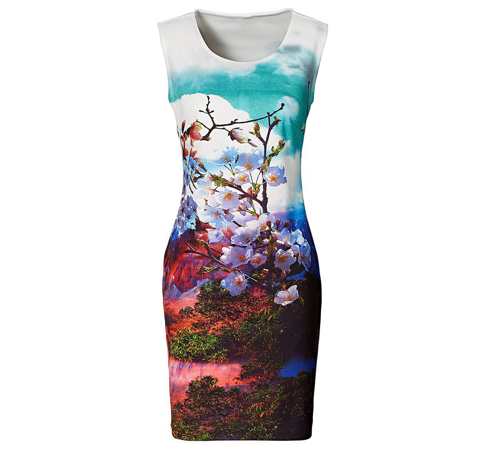 Letní šaty se vzorem krajiny M