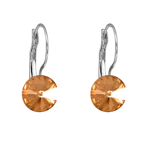 Levně Náušnice Rivoli se Swarovski Elements visací Orange 8 mm