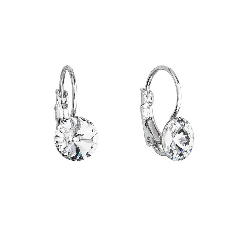 Náušnice Rivoli se Swarovski Elements bílé Krystal 8 mm