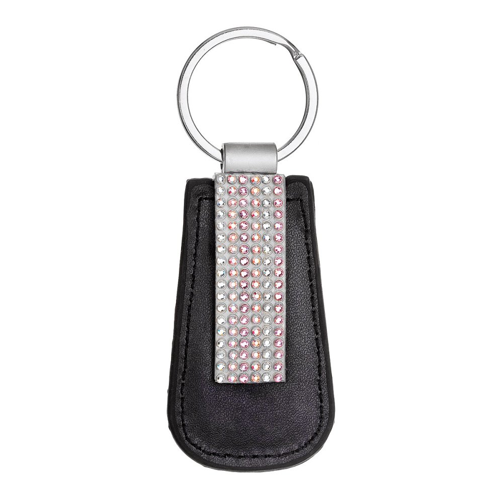 Levně Klíčenka s krystaly Swarovski černá 38016.3 Pink mix