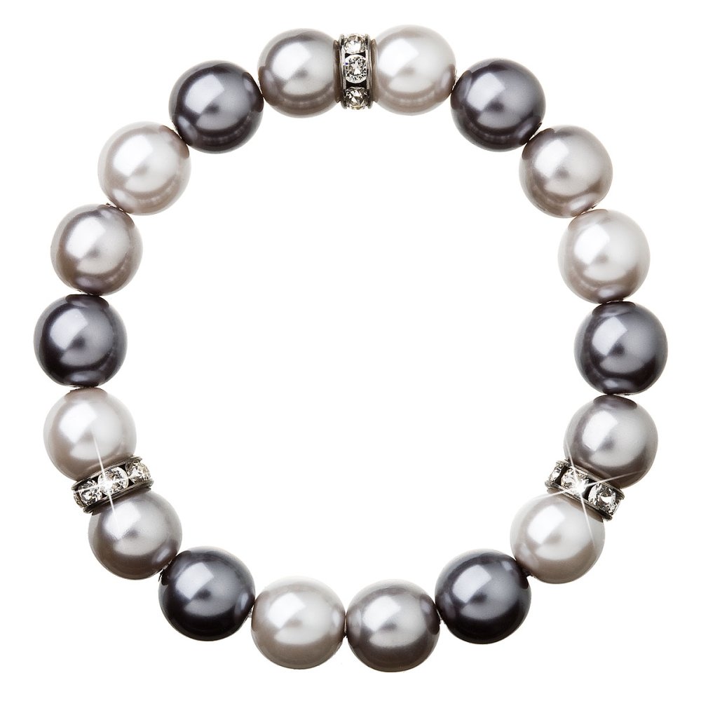 Levně Náramek se Swarovski Elements šedá perla 33061.3 Grey