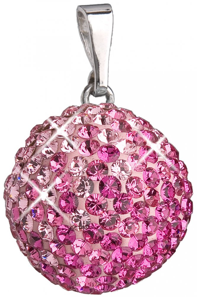 Levně Přívěsek se Swarovski Elements růžová kulička 34081.3 Rose