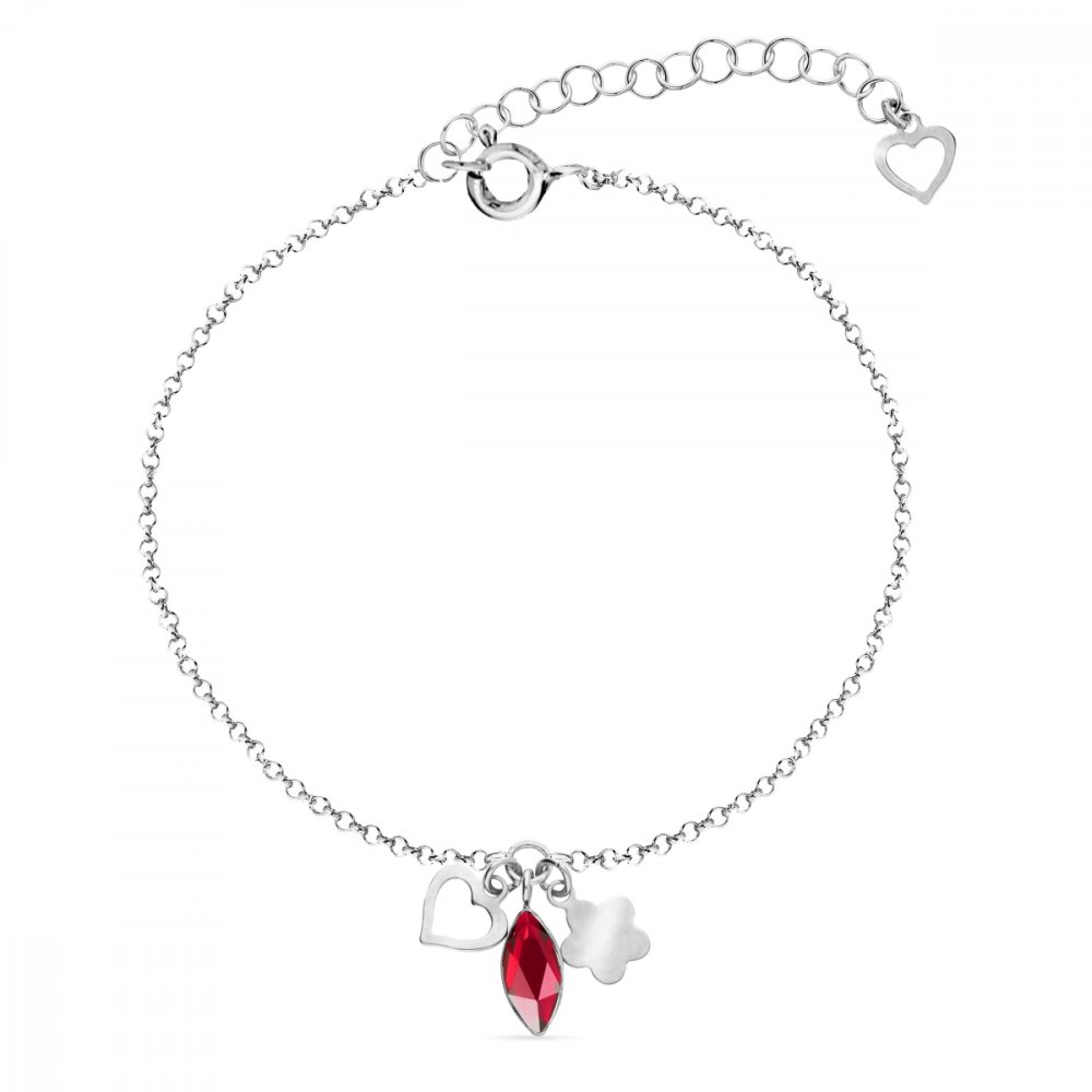 Náramek červený se Swarovski Elements Serenity BMIX2201SC Scarlet