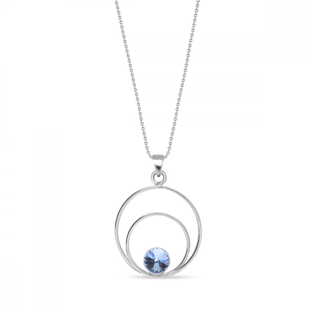 Levně Náhrdelník modrý se Swarovski Elements Glory NOD1122SS29LS Light Sapphire
