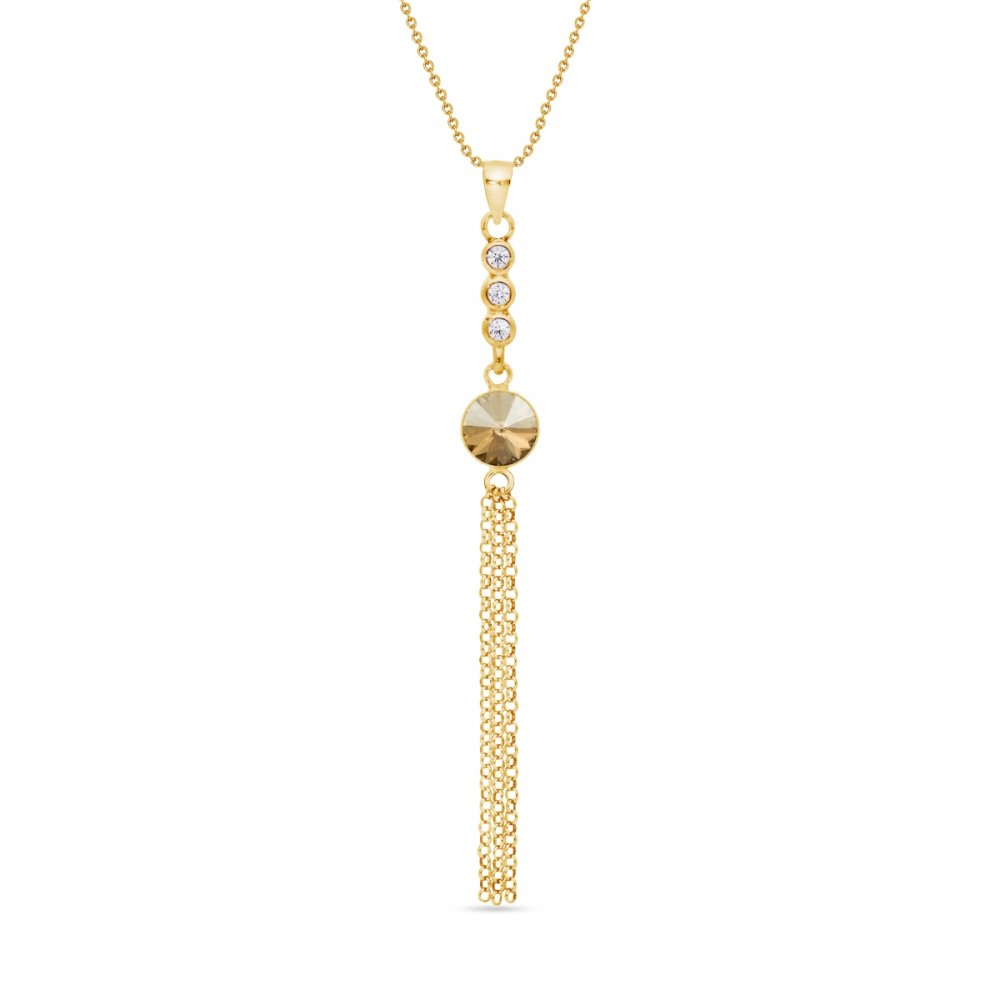 Levně Náhrdelník zlatý se Swarovski Elements Ballena NCG1122SS29GS Golden Shadow