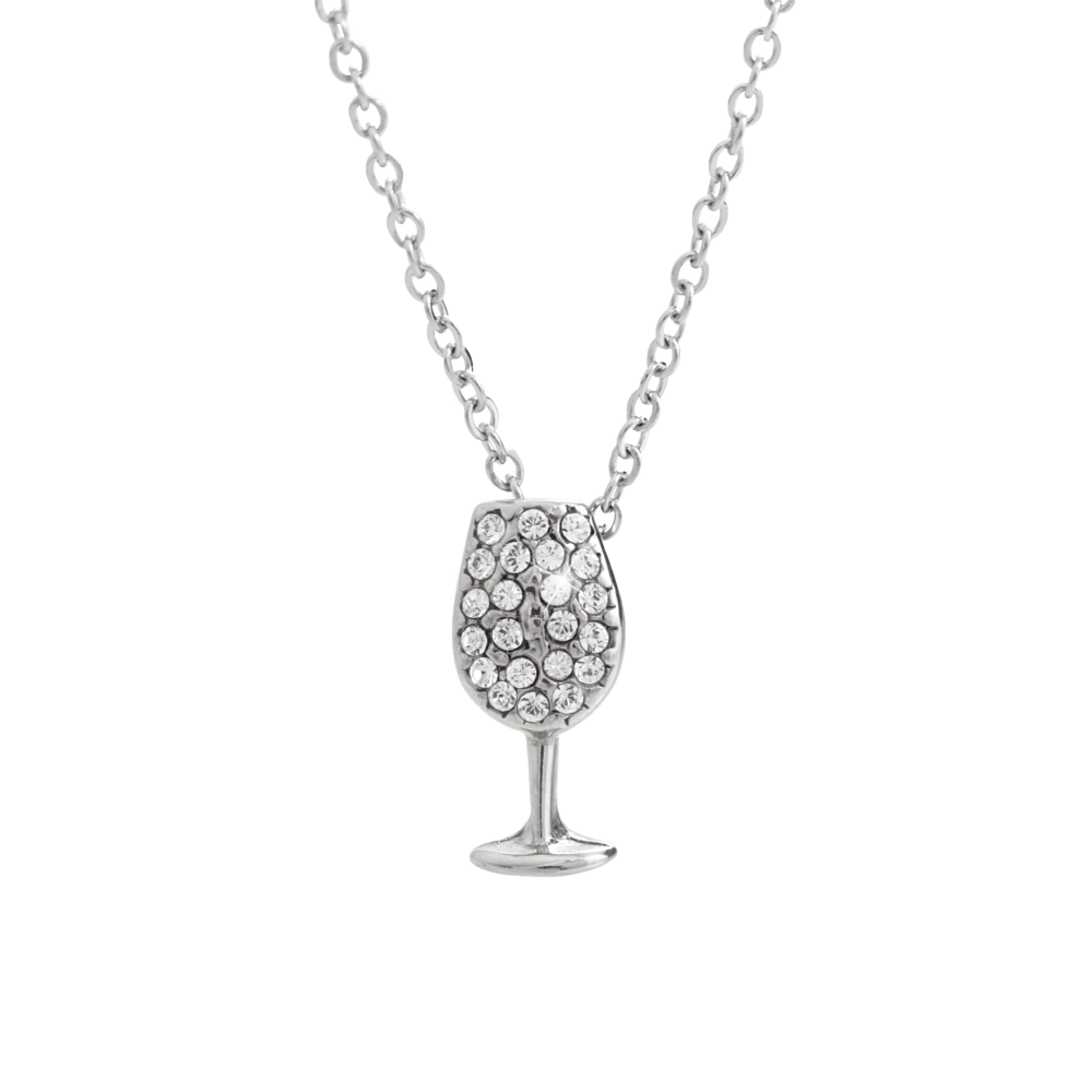 Náhrdelník čirý se Swarovski Elements Víno Krystal