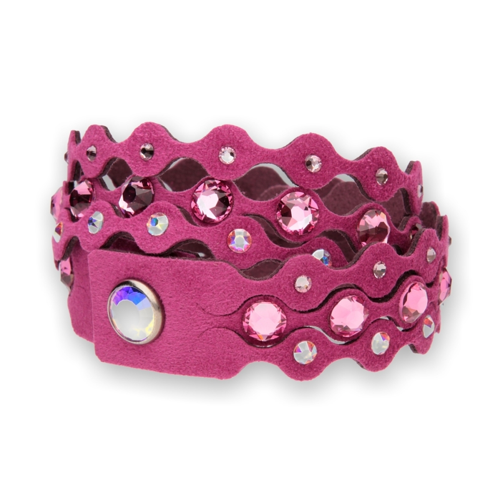 Náramek se Swarovski Elements krystaly tmavě růžový Dotty Elegant BLDOT2F1 Rose