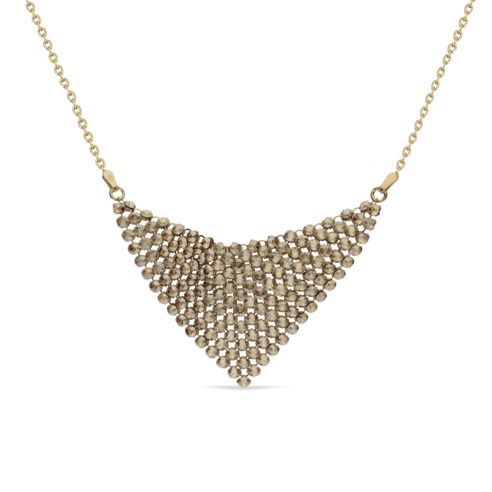 Swarovski Elements Náhrdelník Chic z pozlaceného stříbra se zlatými křišťály