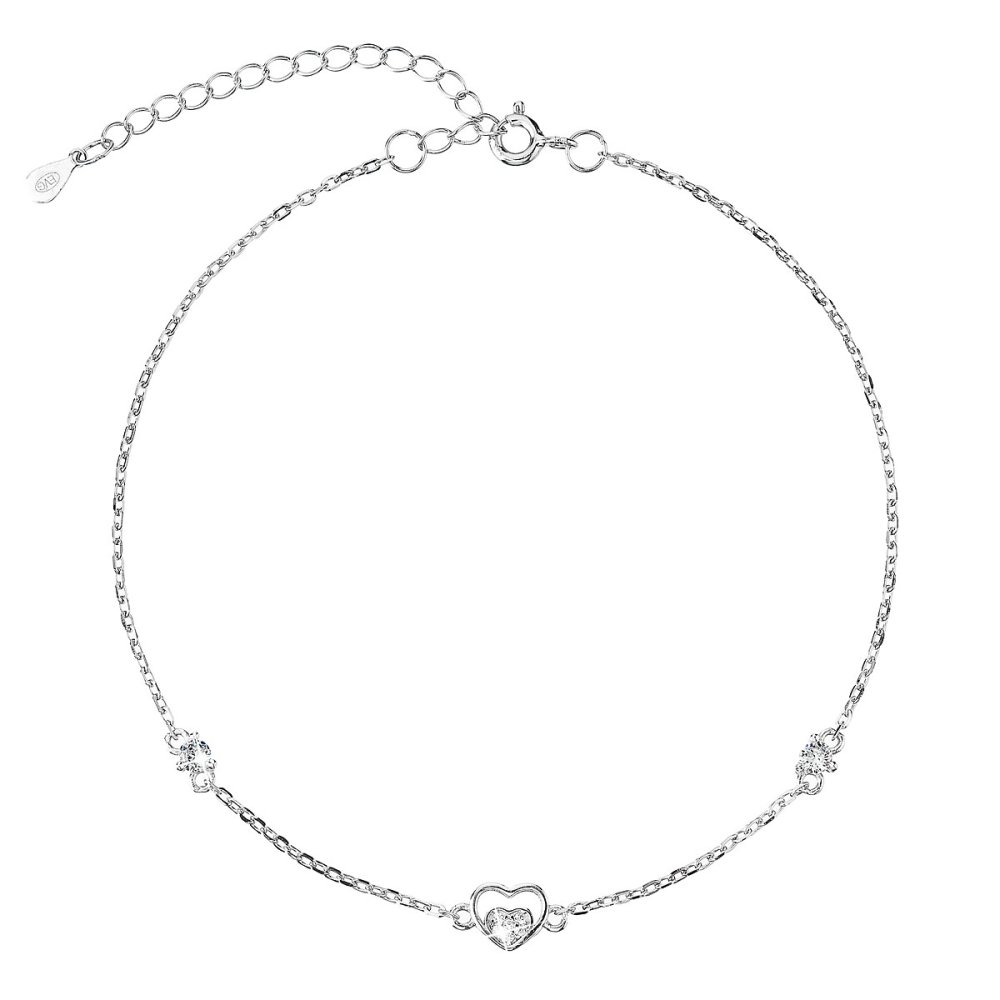 Stříbrný náramek srdíčko a zirkony 13060.1