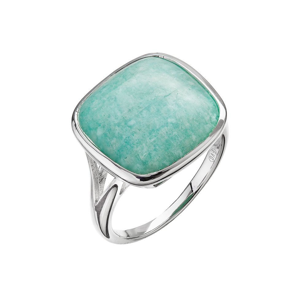 Stříbrný prsten čtverec s amazonitem 15033.3 52