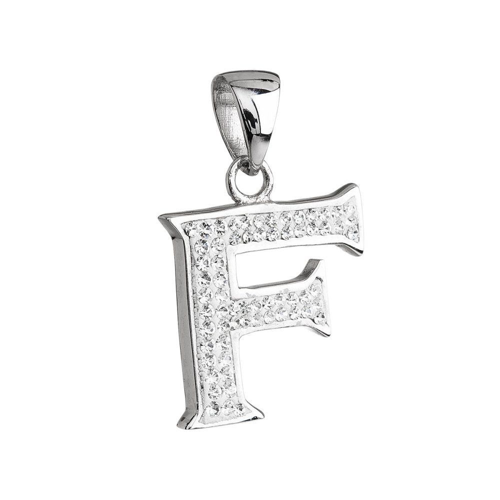 Přívěsek se Swarovski Elements písmeno F 34102.1 Krystal