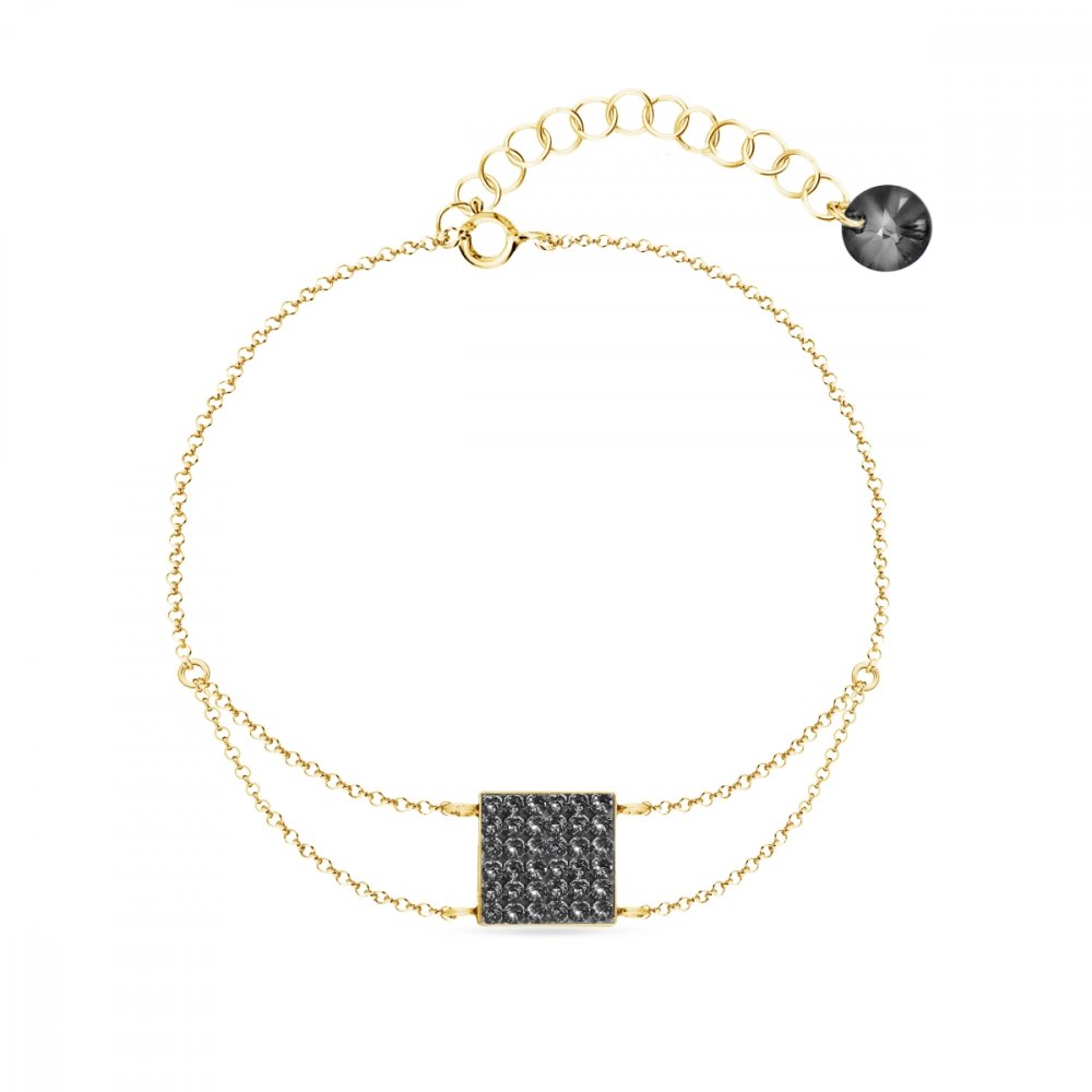 Náramek šedý se Swarovski Elements Kingdom BGROLOFM6SN Silver Night