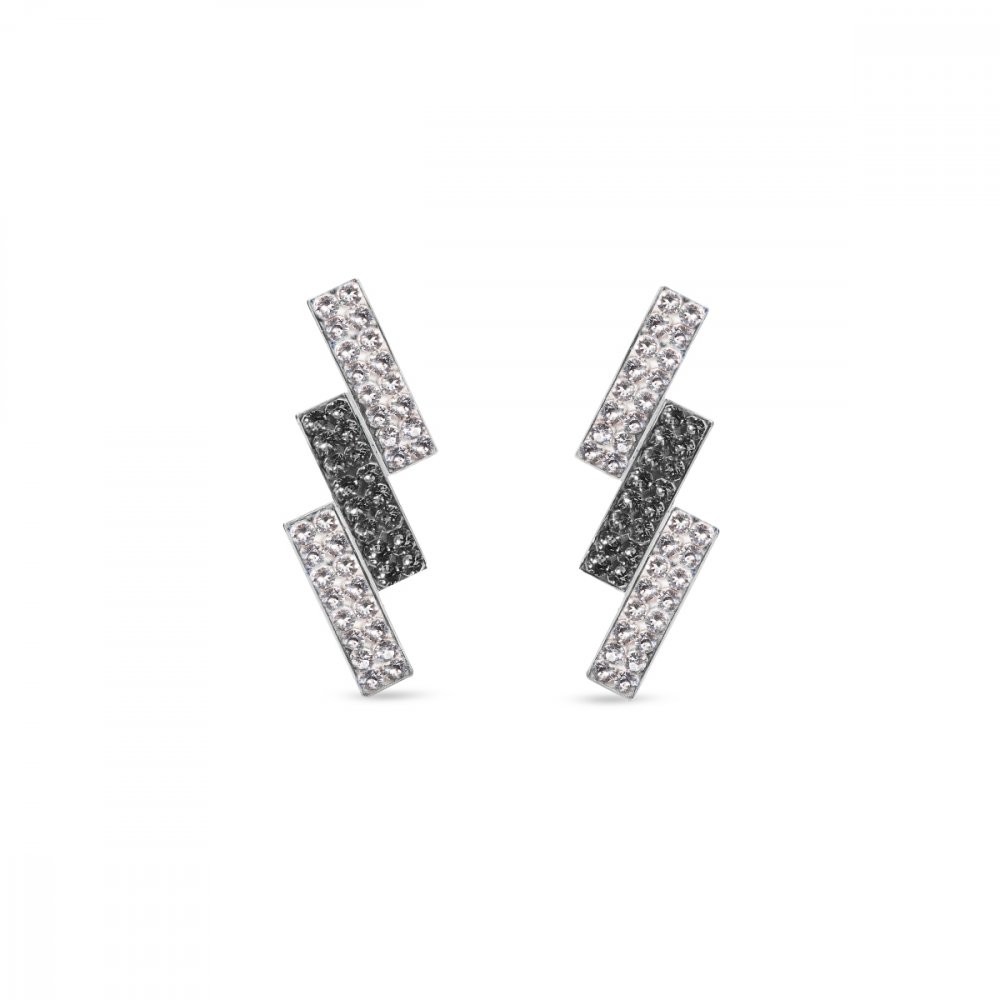 Náušnice šedé se Swarovski Elements Moonlight KFMP3CSN Silver Night