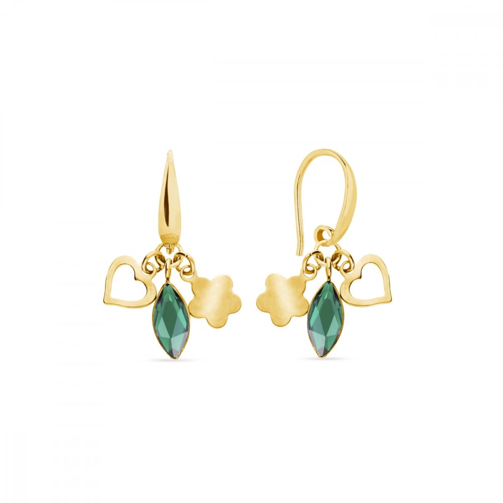 Náušnice zelené se Swarovski Elements Serenity KWGMIX2201EM Emerald