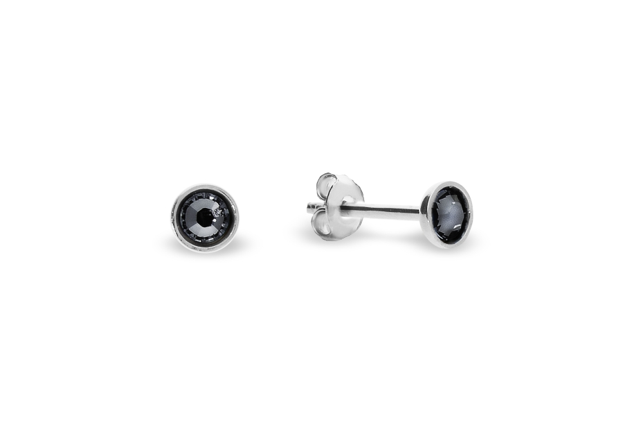 Náušnice šedé se Swarovski Elements Pinpoint Studs K2038SS10SN Silver Night