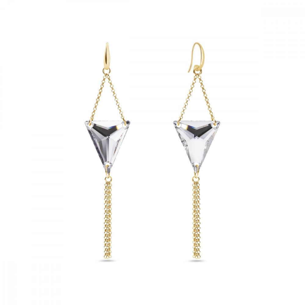 Náušnice čiré se Swarovski Elements Trident KWG327118C Krystal