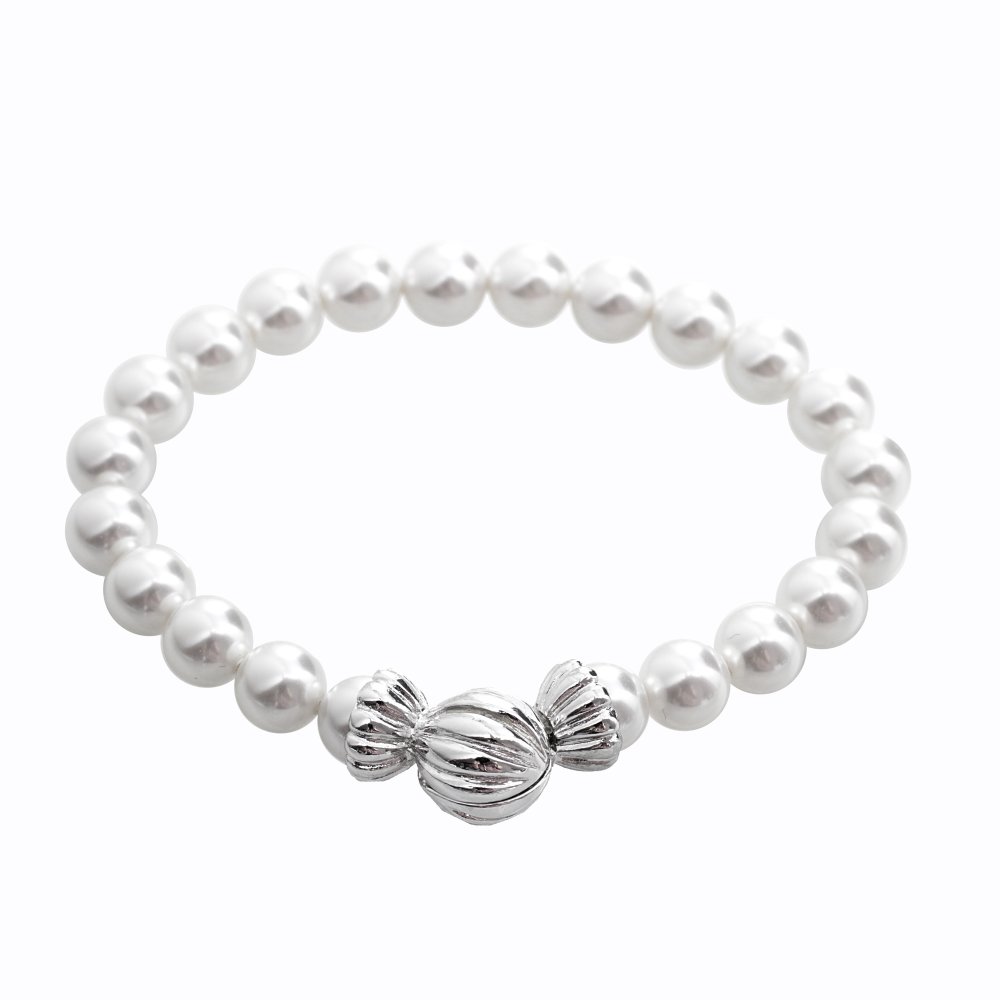 Náramek z bílých perel Swarovski Elements
