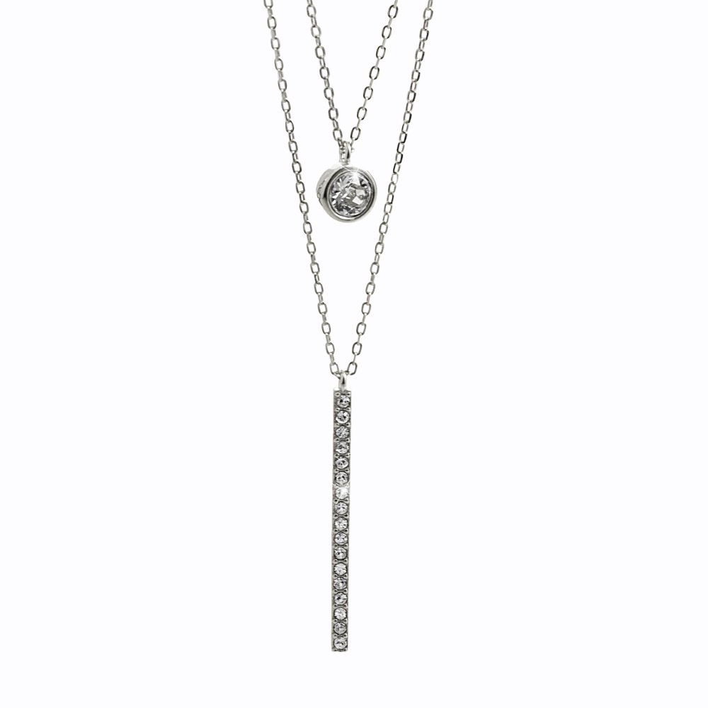 Stříbrný náhrdelník čirý se Swarovski Elements Krystal