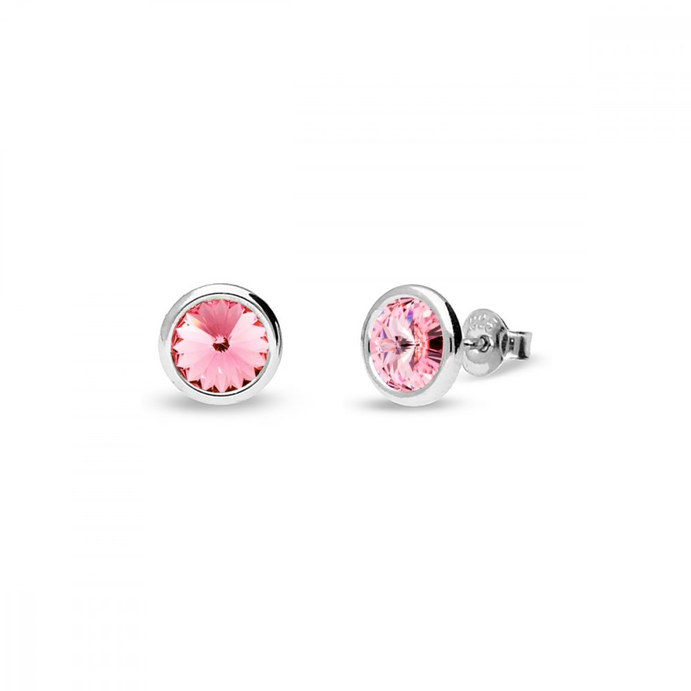 Levně Náušnice růžové se Swarovski Elements Tiny Bonbon Studs KR1122SS29LR Light Rose 6 mm