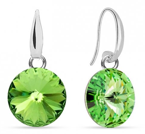 Náušnice Rivoli se Swarovski Elements Candy KW112212PE Peridot 10 mm