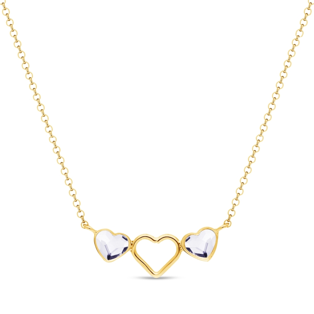 Levně Náhrdelník čirý se Swarovski Elements Cuori NG280862C Krystal L