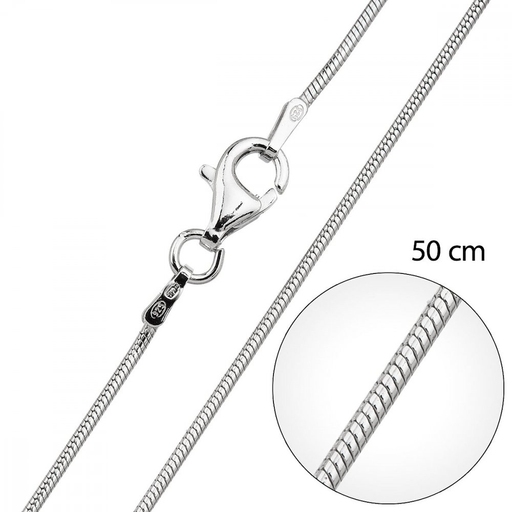 Stříbrný kulatý hadí řetízek 30002 délka 50 cm
