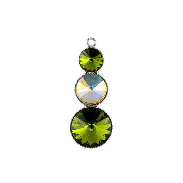 Levně Přívěsek Rivoli se Swarovski Elements s třemi křišťály Olivine