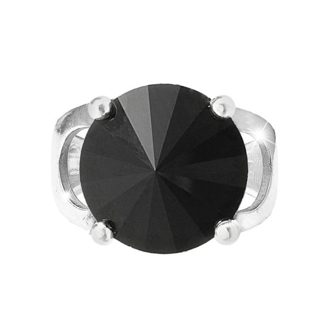 Prsten se Swarovski Elements Rivoli Jet 12mm