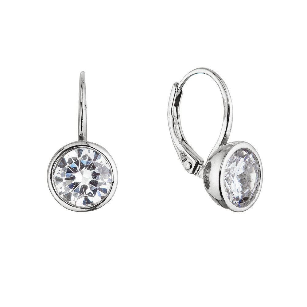 Stříbrné náušnice s kulatým zirkonem 11641.1