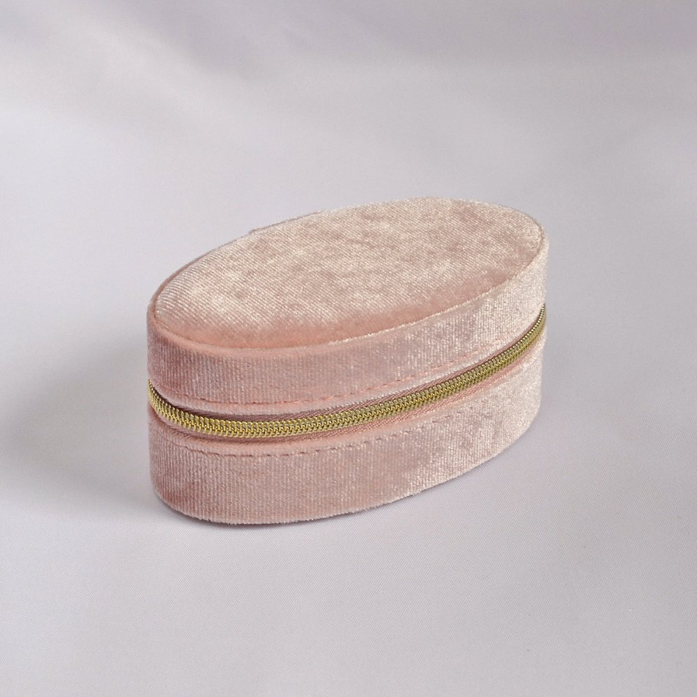 Šperkovnice oválná na zip SK0002 růžová