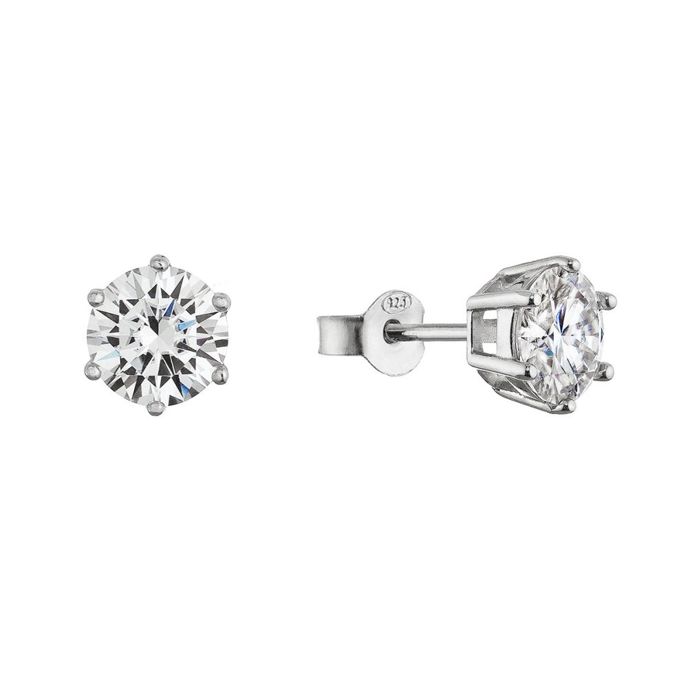 Stříbrné náušnice MIA 11M00002 moissanite