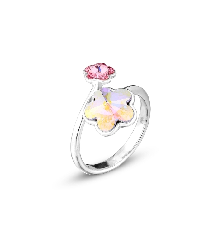 Prsten se Swarovski Elements květinka AB