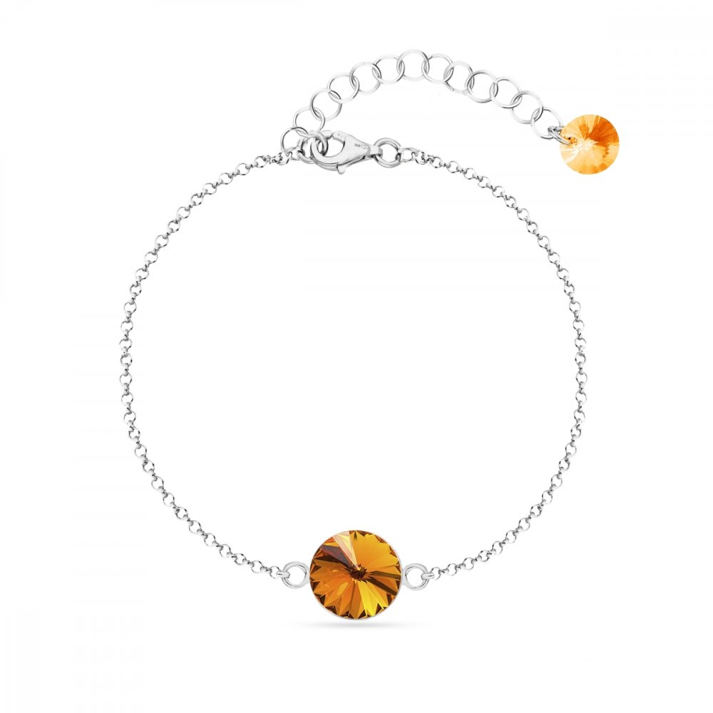 Náramek zlatý se Swarovski Elements Candy B1122SS47T Topaz